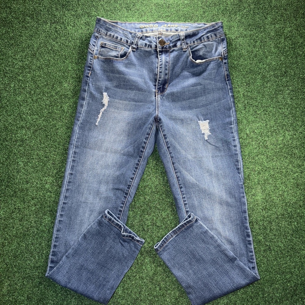 Gogo High Rise Ankle Jeans Women's Size 13x31 Distressed Blue Jeans